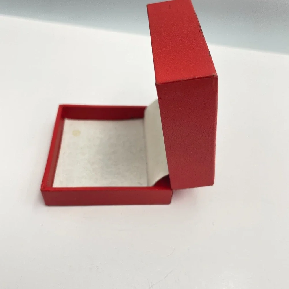 Vintage 80s Macy's Empty Red Gift Box Gold over Silver Tone Replacement Jewelry